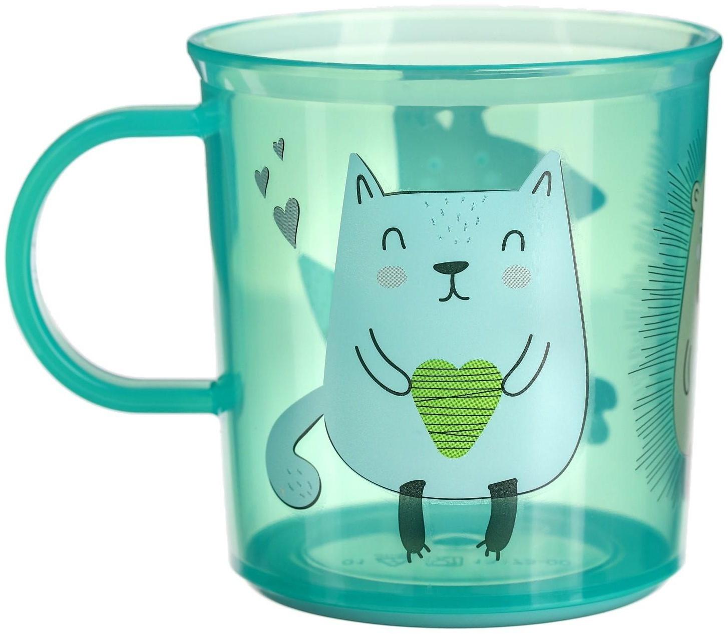 Кружка детская с декором и нескользящим дном 200 мл., рисунок МИКС