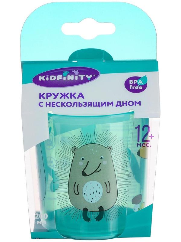 Кружка детская с декором и нескользящим дном 200 мл., рисунок МИКС