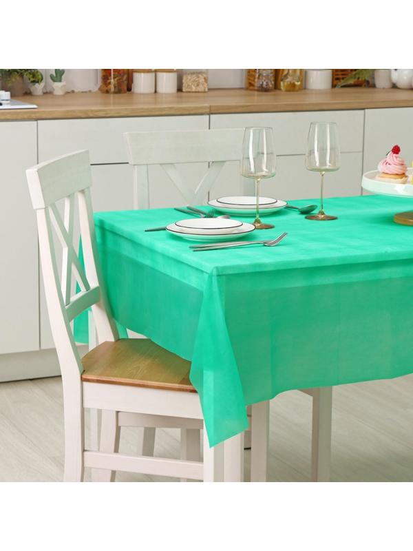 Скатерть Доляна «Праздничный стол», 137×183 см, цвет зелёный