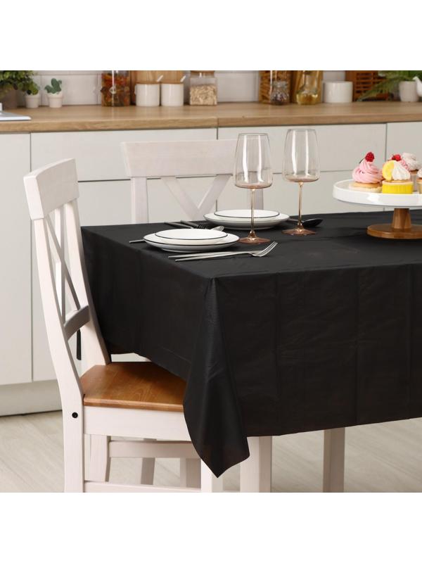 Скатерть Доляна «Праздничный стол», 137×183 см, цвет чёрный