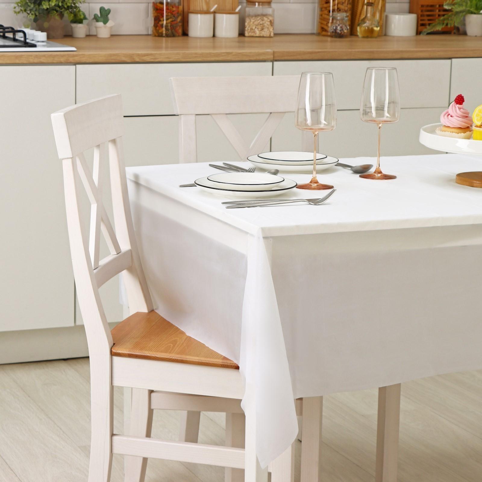 Скатерть Доляна «Праздничный стол», 137×183 см, цвет белый