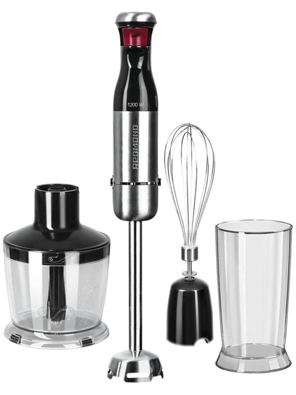Блендер Redmond RHB-2980, погружной, 1200 Вт, измельчитель 0.5 л, черно-серебристый