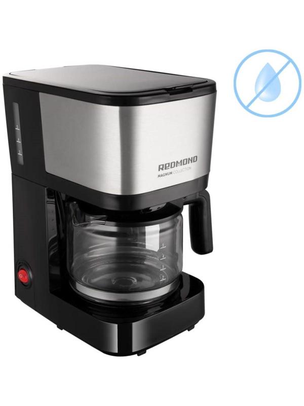 Кофеварка REDMOND RCM-M1531, капельная, 600 Вт, 0.6 л, чёрно-серебристая