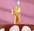 Свеча в торт «Алмаз» цифра 1 золотая