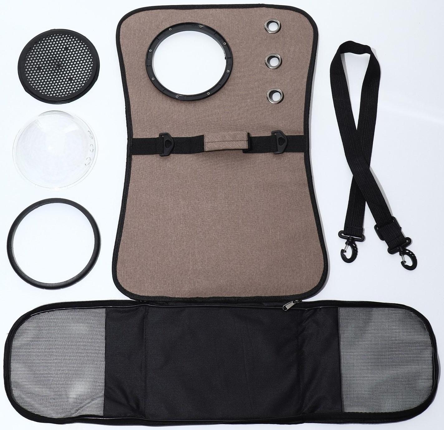 Сумка-переноска для животных с иллюминатором, 40 х26 х26, коричневая