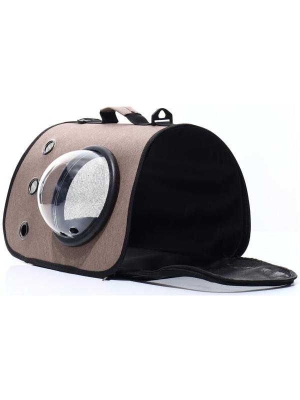 Сумка-переноска для животных с иллюминатором, 40 х26 х26, коричневая