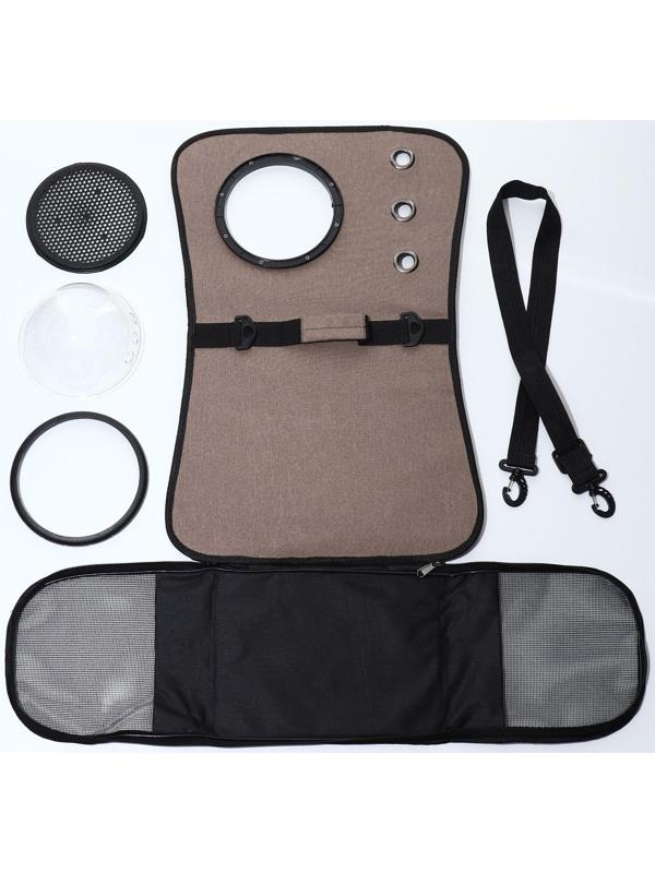 Сумка-переноска для животных с иллюминатором, 40 х26 х26, коричневая