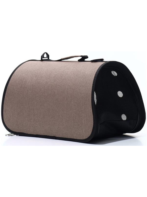 Сумка-переноска для животных с иллюминатором, 40 х26 х26, коричневая