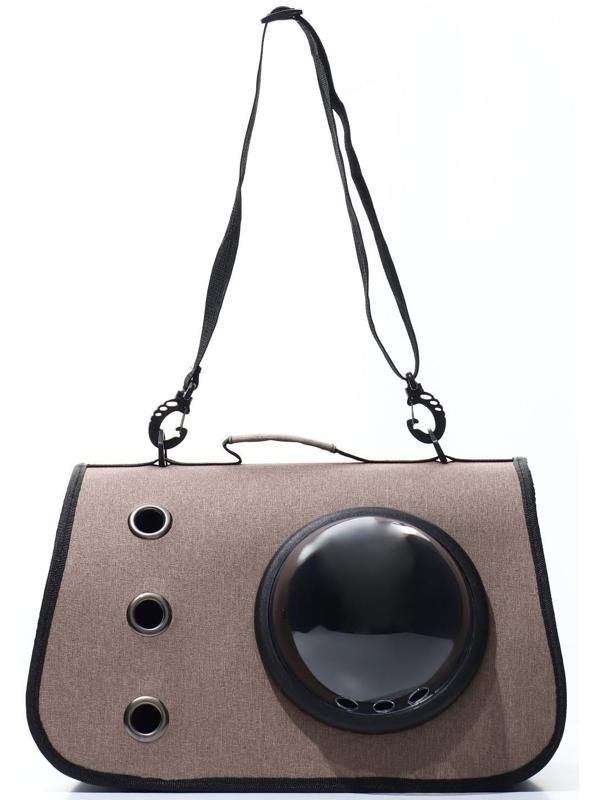 Сумка-переноска для животных с иллюминатором, 40 х26 х26, коричневая