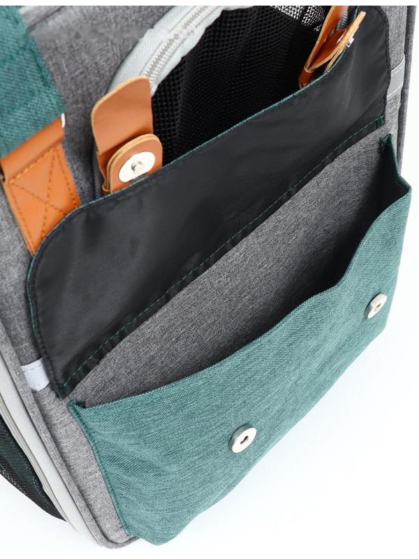 Рюкзак-переноска для животных, 52 х 22 х 41 см, зелёный