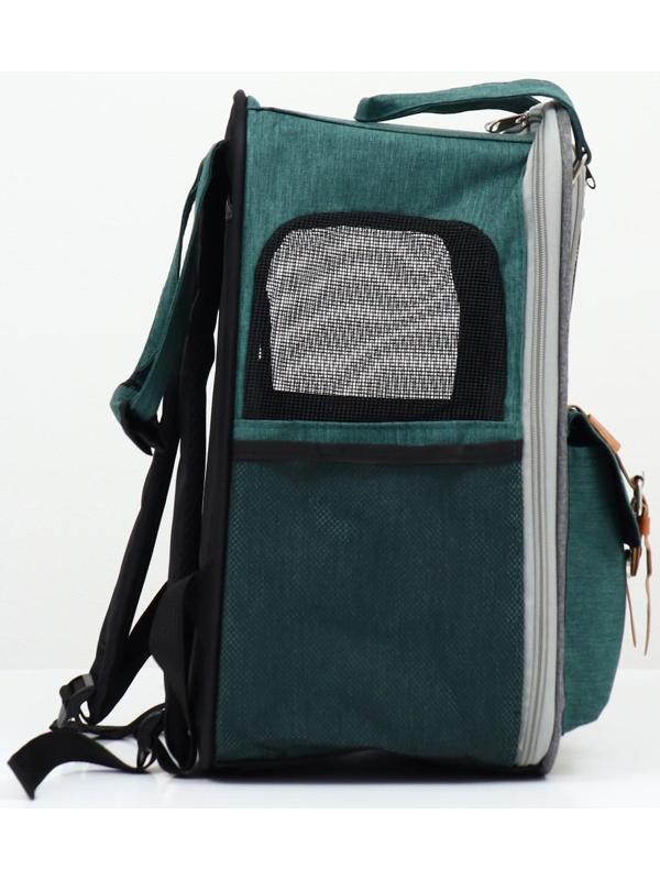 Рюкзак-переноска для животных, 52 х 22 х 41 см, зелёный