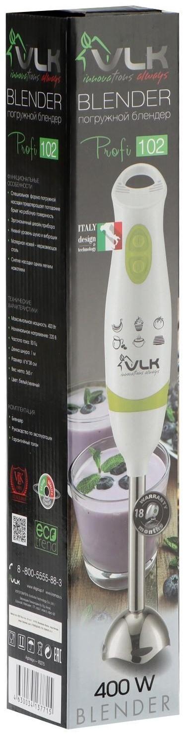 Блендер VLK Profi 102, погружной, 400 Вт, 2 скорости, режим 