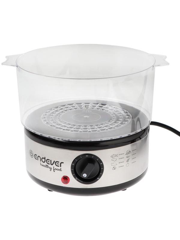 Пароварка Endever Vita-173, электрическая, 800 Вт, 6 л, 3 яруса, чёрно-серебристая