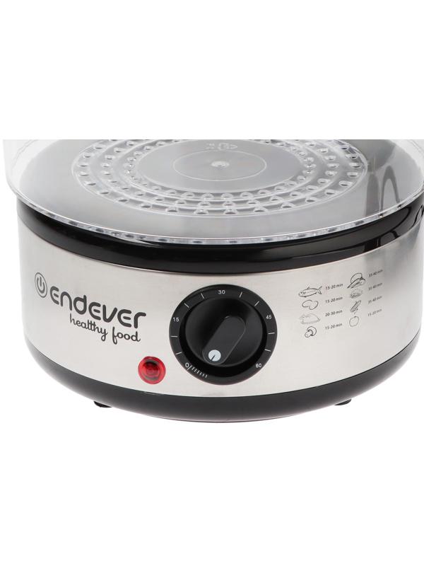 Пароварка Endever Vita-173, электрическая, 800 Вт, 6 л, 3 яруса, чёрно-серебристая