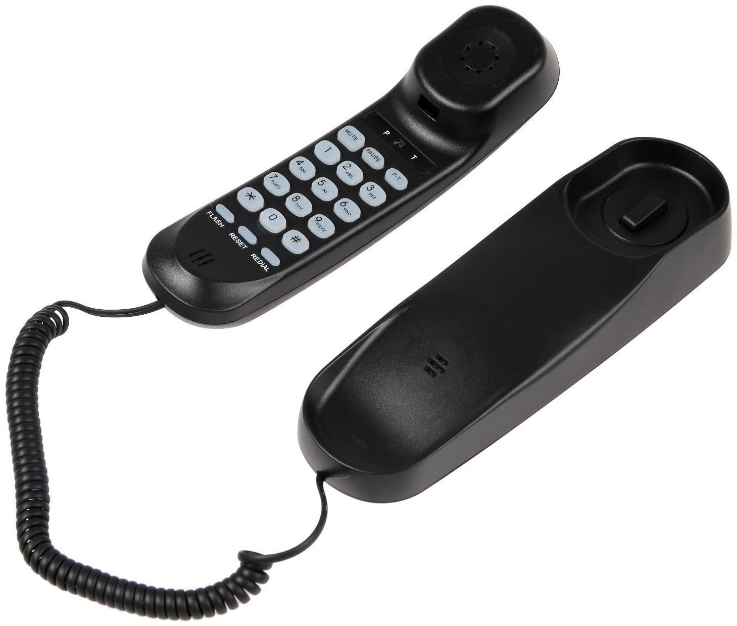 Проводной телефон Ritmix RT-002, пауза, повтор, импульсный набор, черный