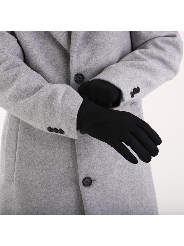 Перчатки мужские, безразмерные, без утеплителя, цвет чёрный