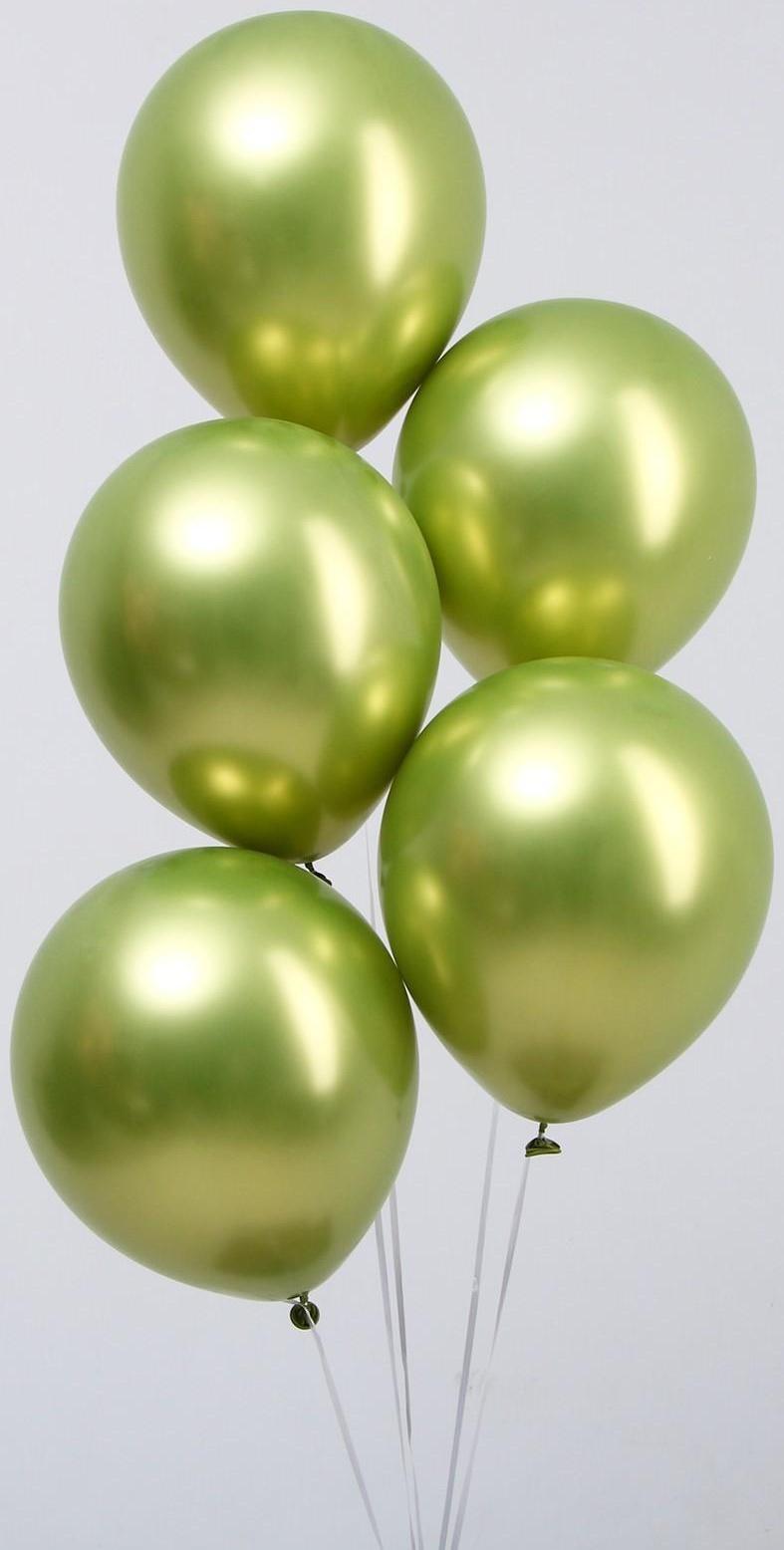 Шар латексный 12“, хром, набор 100шт, цвет фруктовый зеленый