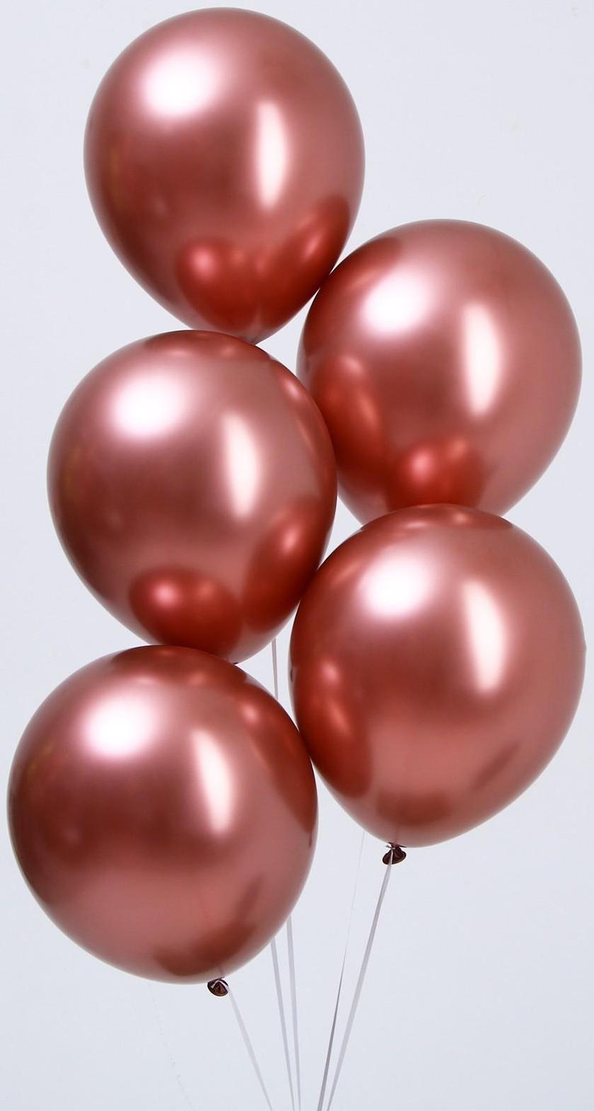 Шар латексный 12“, хром, набор 100шт, цвет бронза