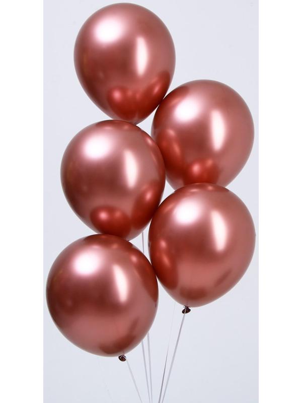 Шар латексный 12“, хром, набор 100шт, цвет бронза
