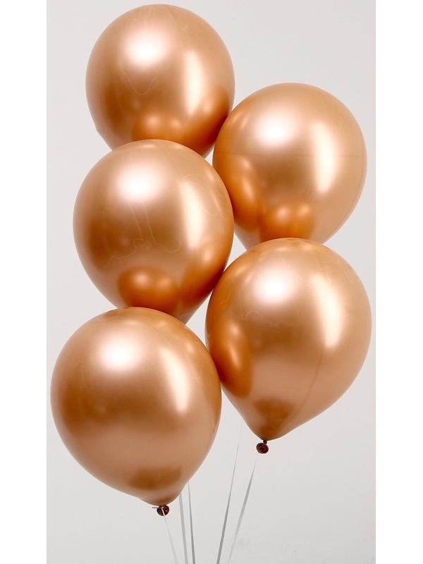 Шар латексный 12“, хром, набор 25 шт, цвет мягкая бронза