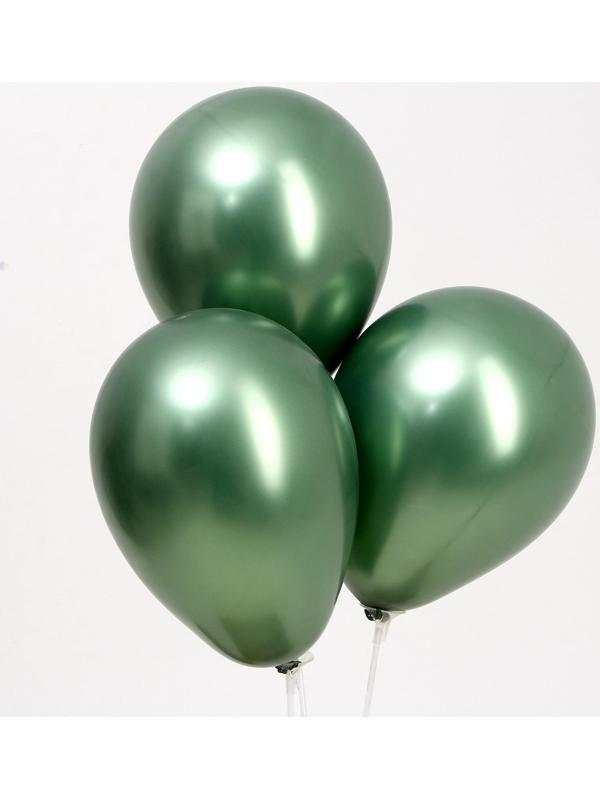 Шар латексный 9“, хром, набор 100 шт, цвет натуральный зеленый