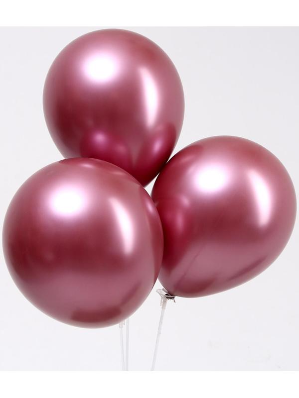 Шар латексный 9“, хром, набор 100 шт, цвет насыщенный бордо