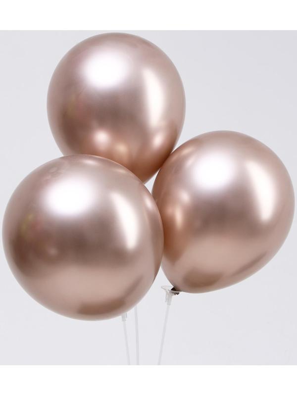 Шар латексный 9“, хром, набор 100 шт, цвет металлический бронзовый