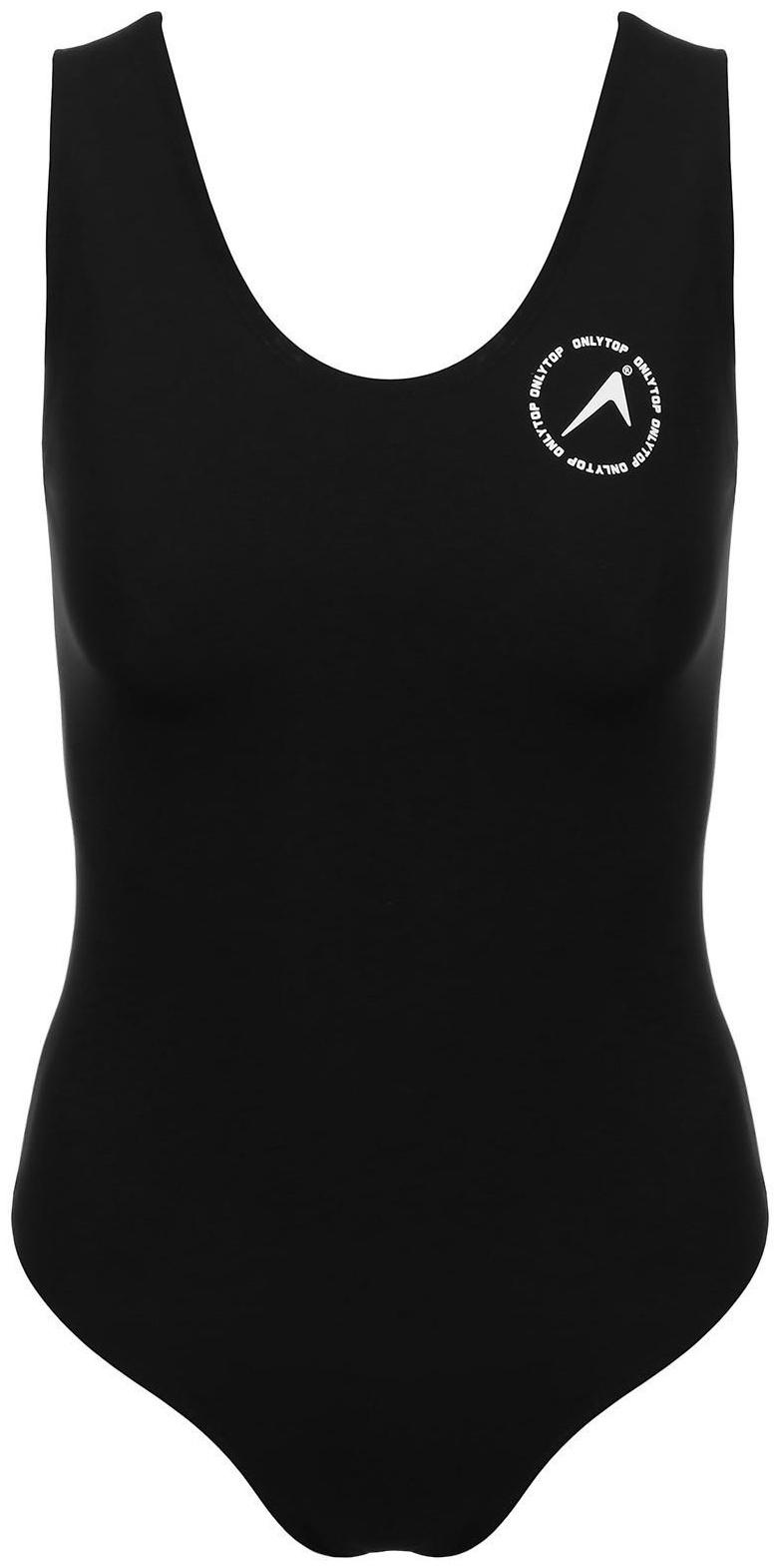 Купальник слитный, классика, спортивный, цвет чёрный, р. 44