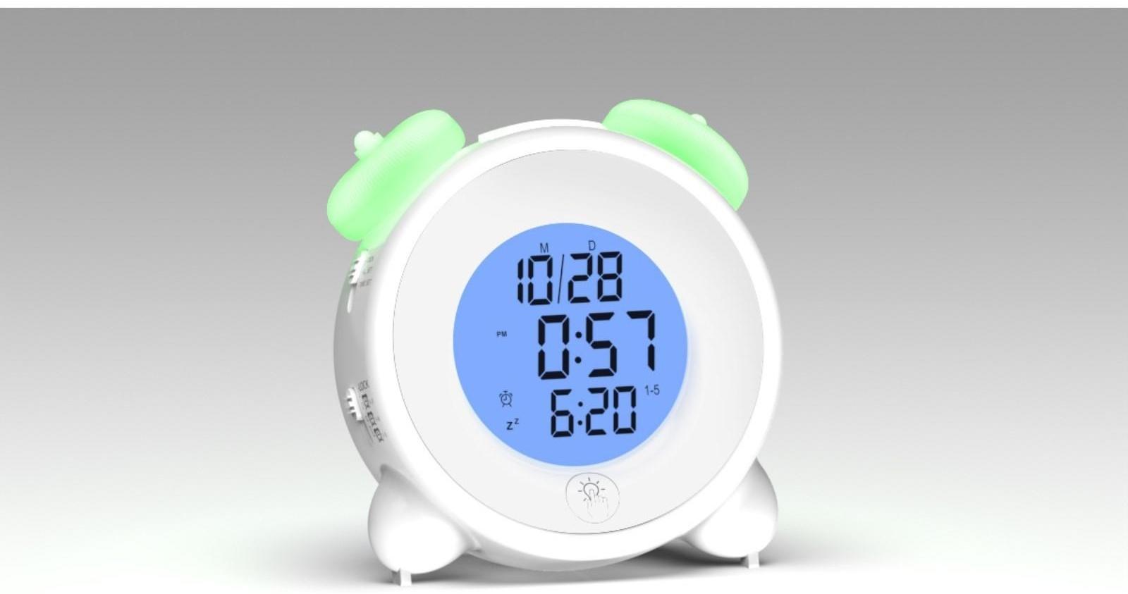 Часы-будильник RITMIX CAT-057, календарь, подсветка, 3хААА, белые