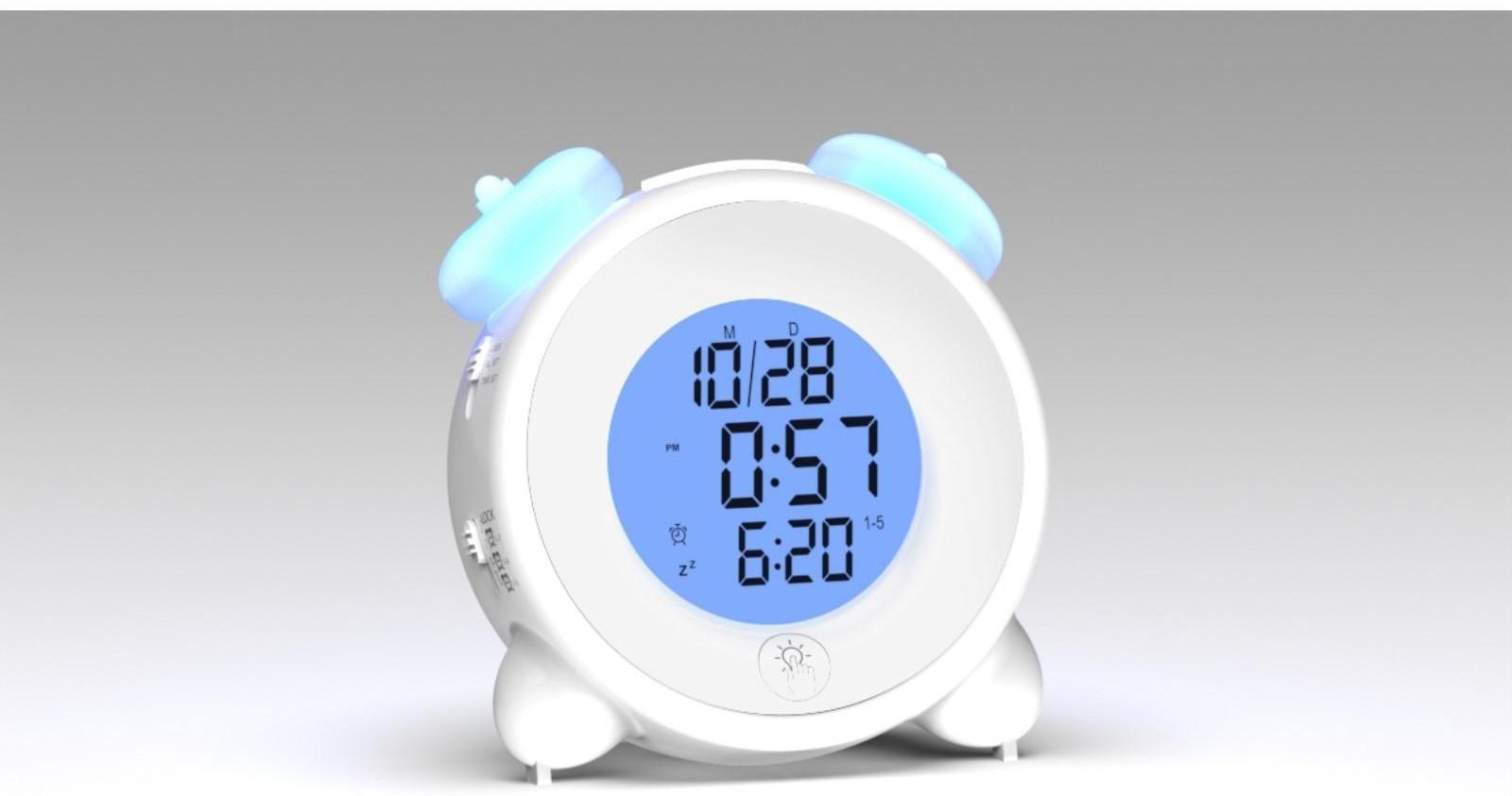 Часы-будильник RITMIX CAT-057, календарь, подсветка, 3хААА, белые