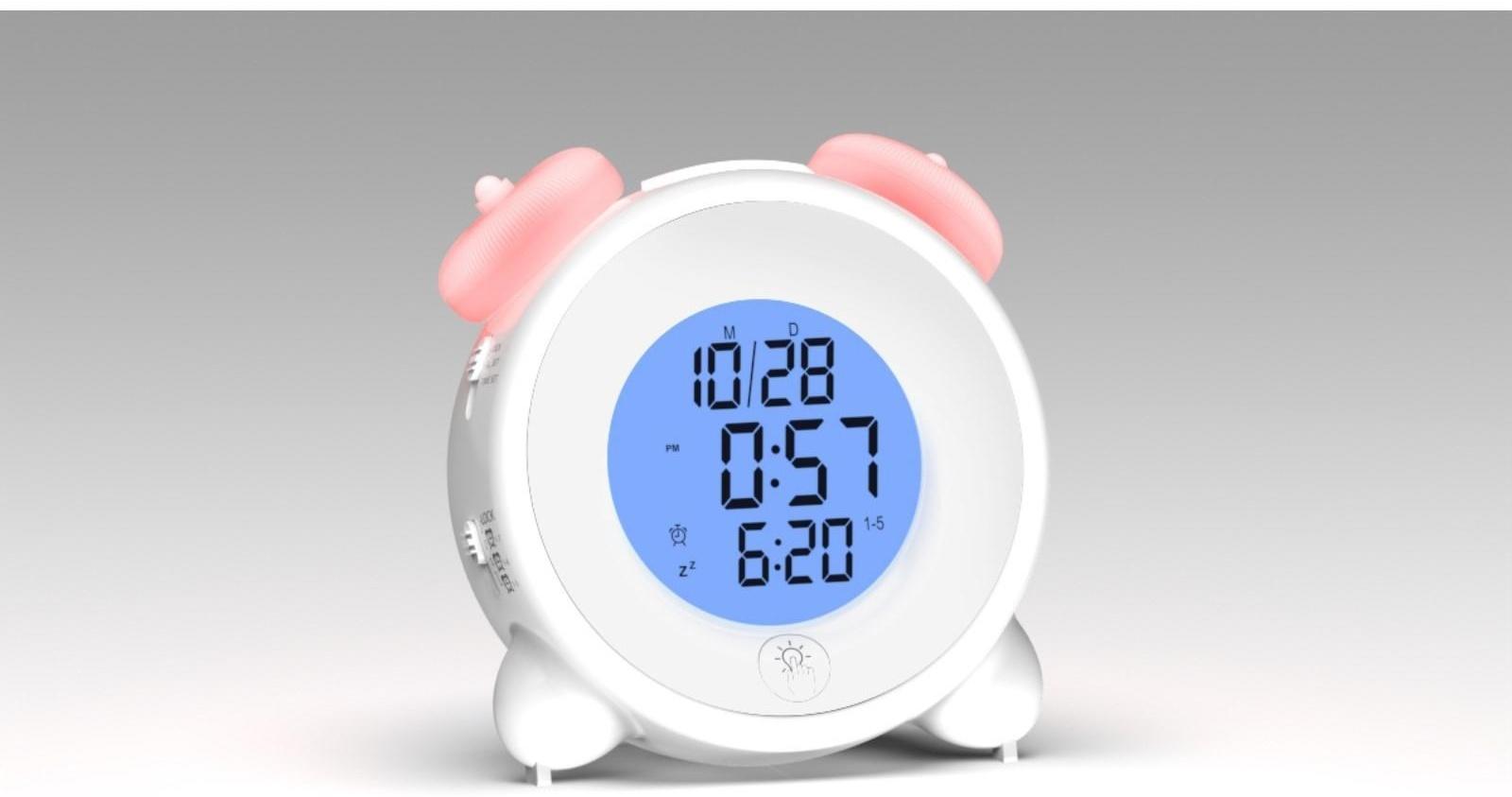 Часы-будильник RITMIX CAT-057, календарь, подсветка, 3хААА, белые