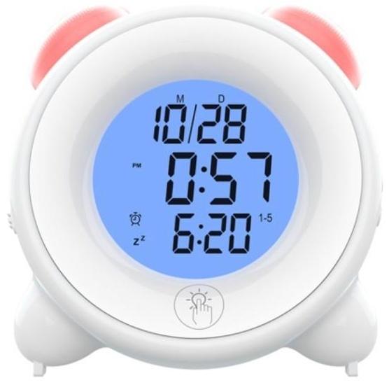 Часы-будильник RITMIX CAT-057, календарь, подсветка, 3хААА, белые