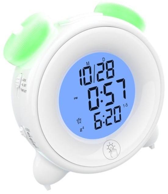 Часы-будильник RITMIX CAT-057, календарь, подсветка, 3хААА, белые