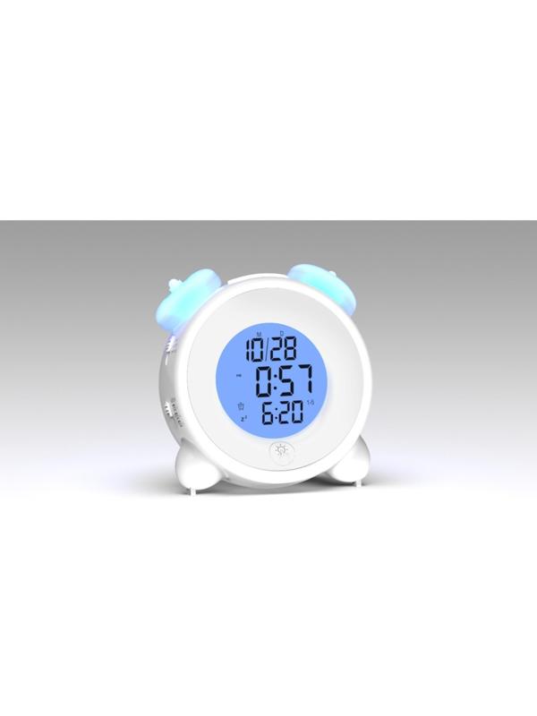 Часы-будильник RITMIX CAT-057, календарь, подсветка, 3хААА, белые