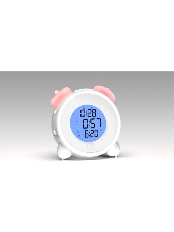 Часы-будильник RITMIX CAT-057, календарь, подсветка, 3хААА, белые