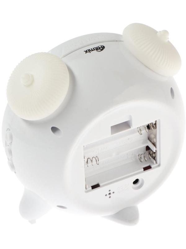 Часы-будильник RITMIX CAT-057, календарь, подсветка, 3хААА, белые