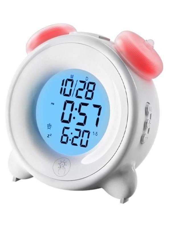 Часы-будильник RITMIX CAT-057, календарь, подсветка, 3хААА, белые
