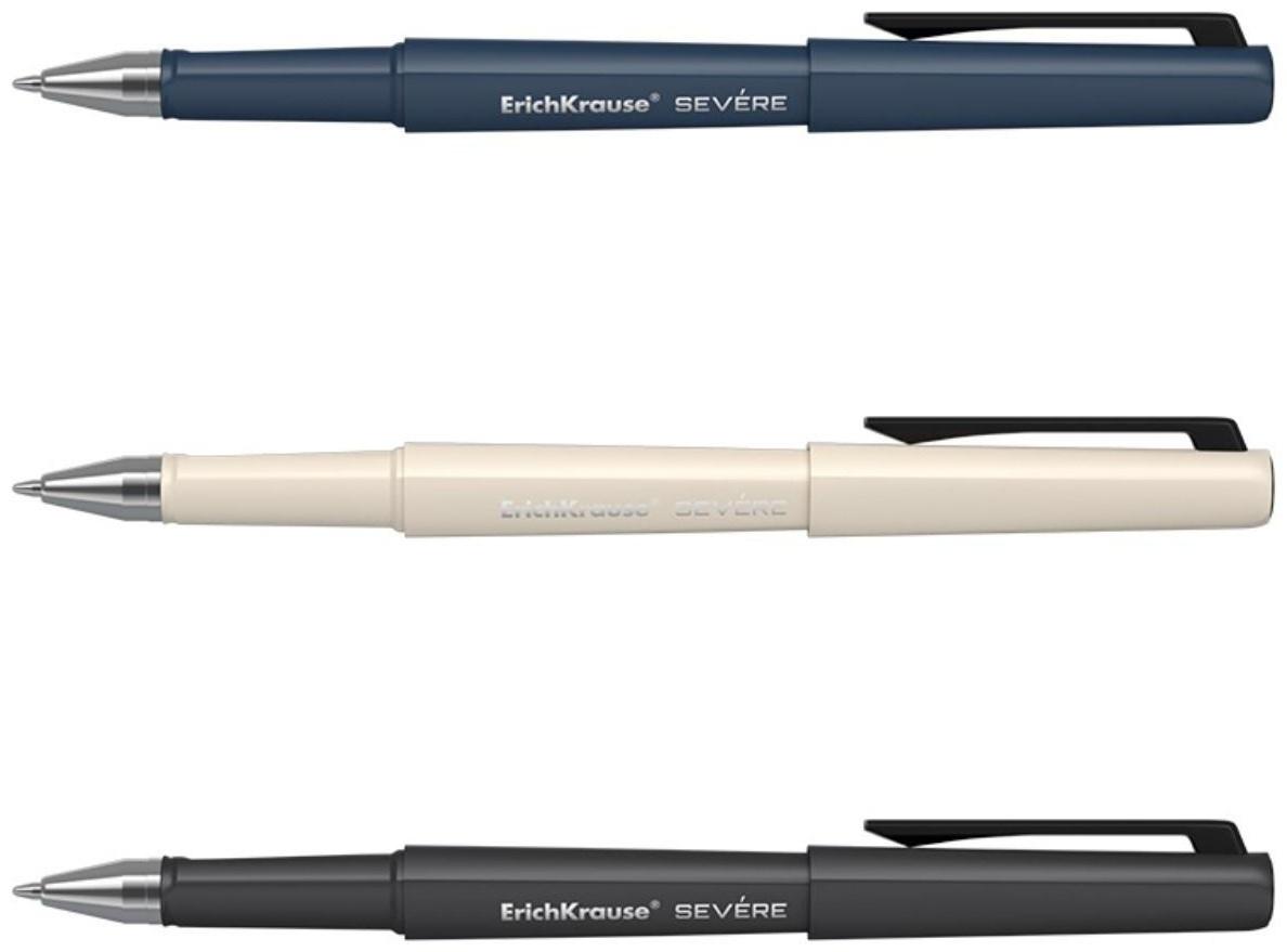 Ручка шариковая ErichKrause Severe, Ultra Glide Technology, узел 0,7 мм, чернила синие, корпус трехграный Soft-touch, супермягкое письмо