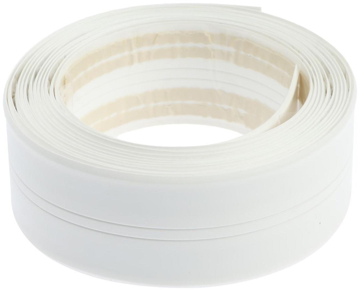 Бордюрная лента WHITE LINE, для ванной, 38 мм  x 3.35 м, белая