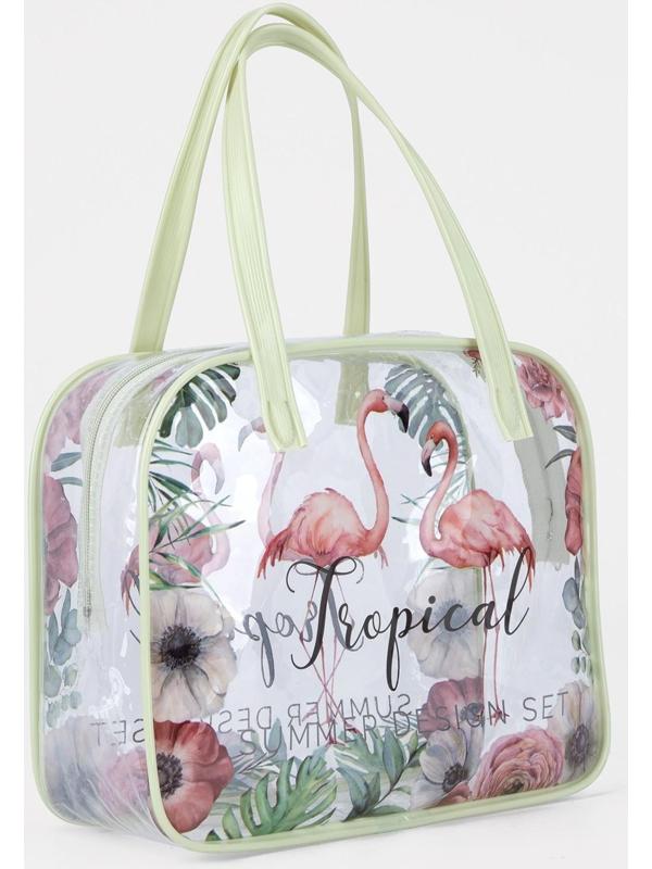 Косметичка на молнии, цвет зелёный