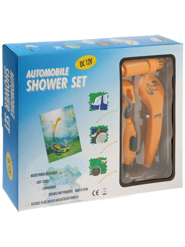 Автомобильный походный душ ZEIN: лейка, шланг, шнур для машины, помпа, крючок, держатель