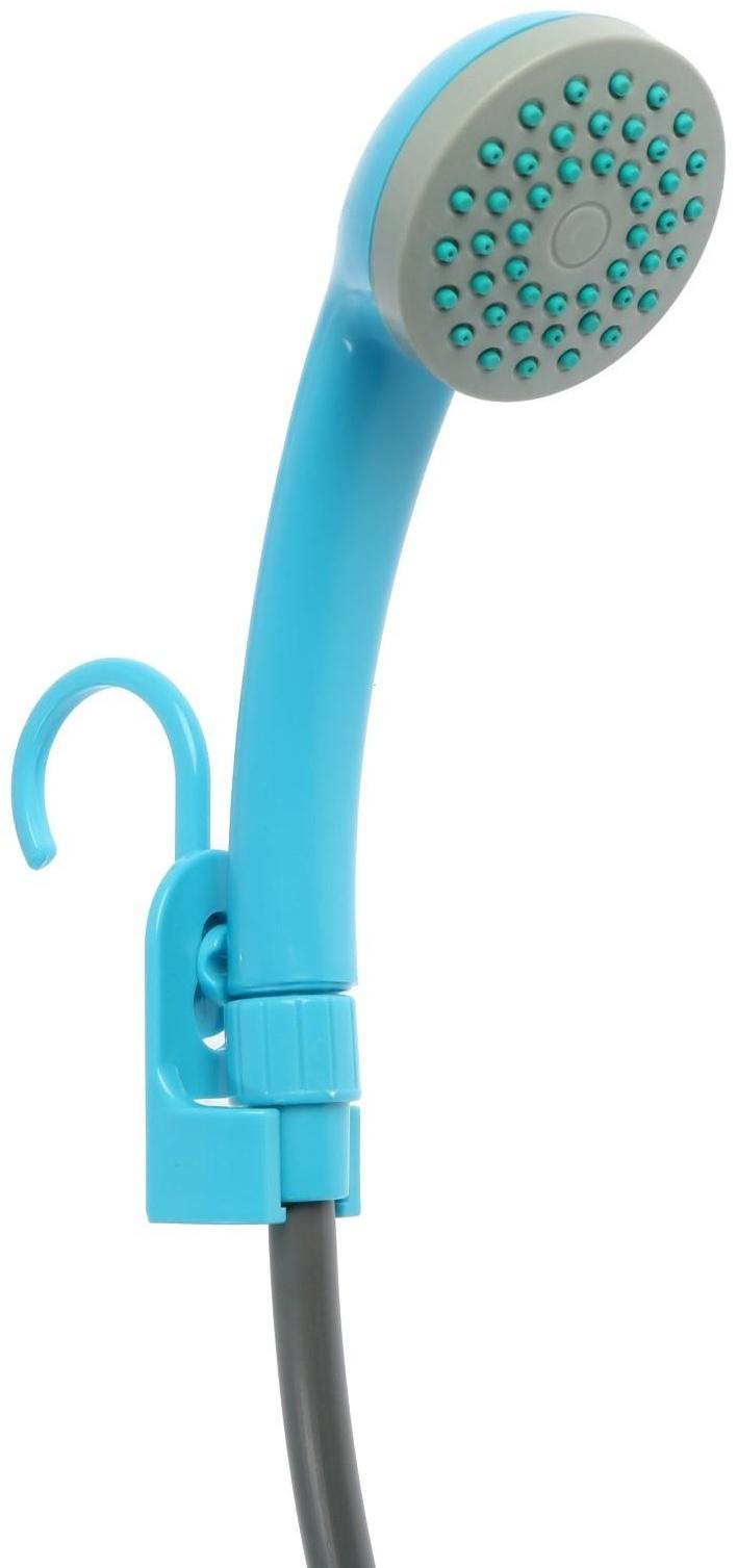 Портативный походный душ ZEIN: лейка, шланг, помпа с USB-кабелем, держатель, крючок