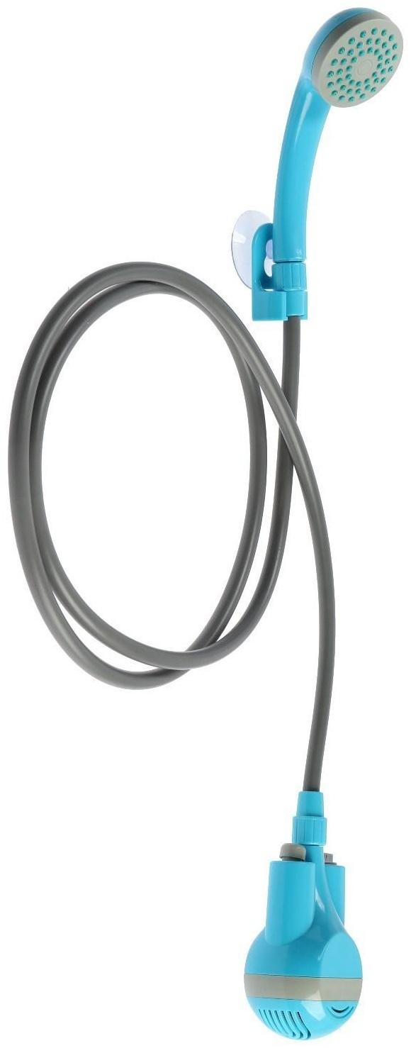 Портативный походный душ ZEIN: лейка, шланг, помпа с USB-кабелем, держатель, крючок