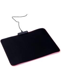Коврик для мыши, 35х25х0.3 см, с подсветкой RGB, USB, черный