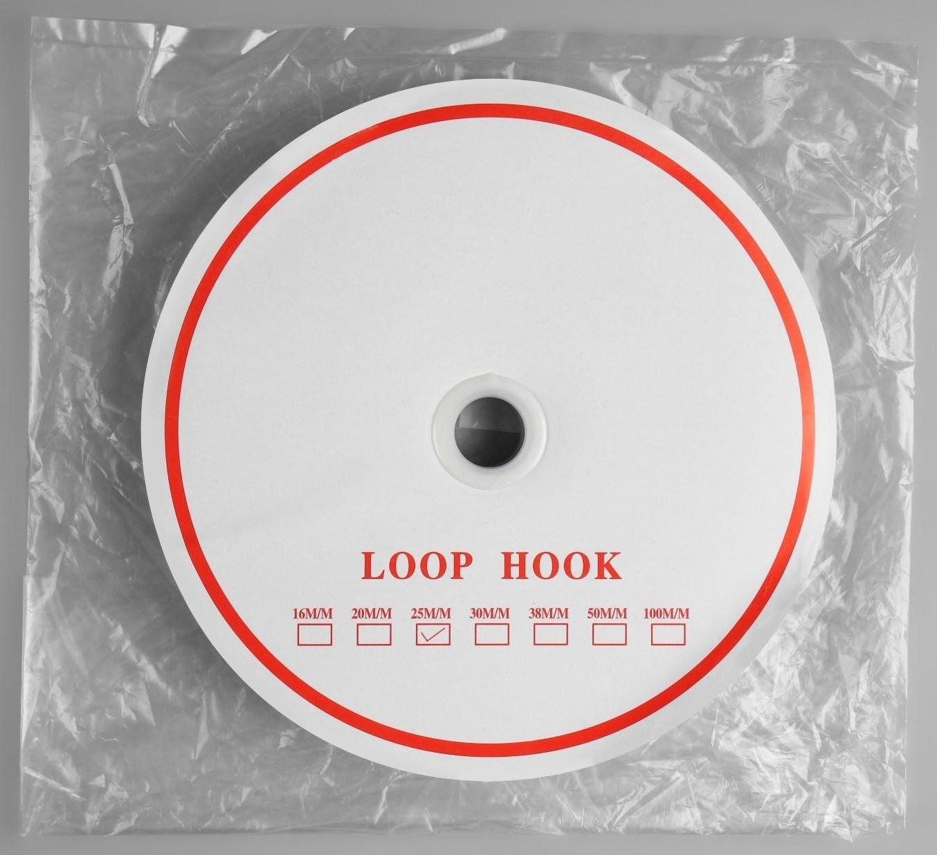 Липучка «Петля», 25 мм × 25 м, цвет белый