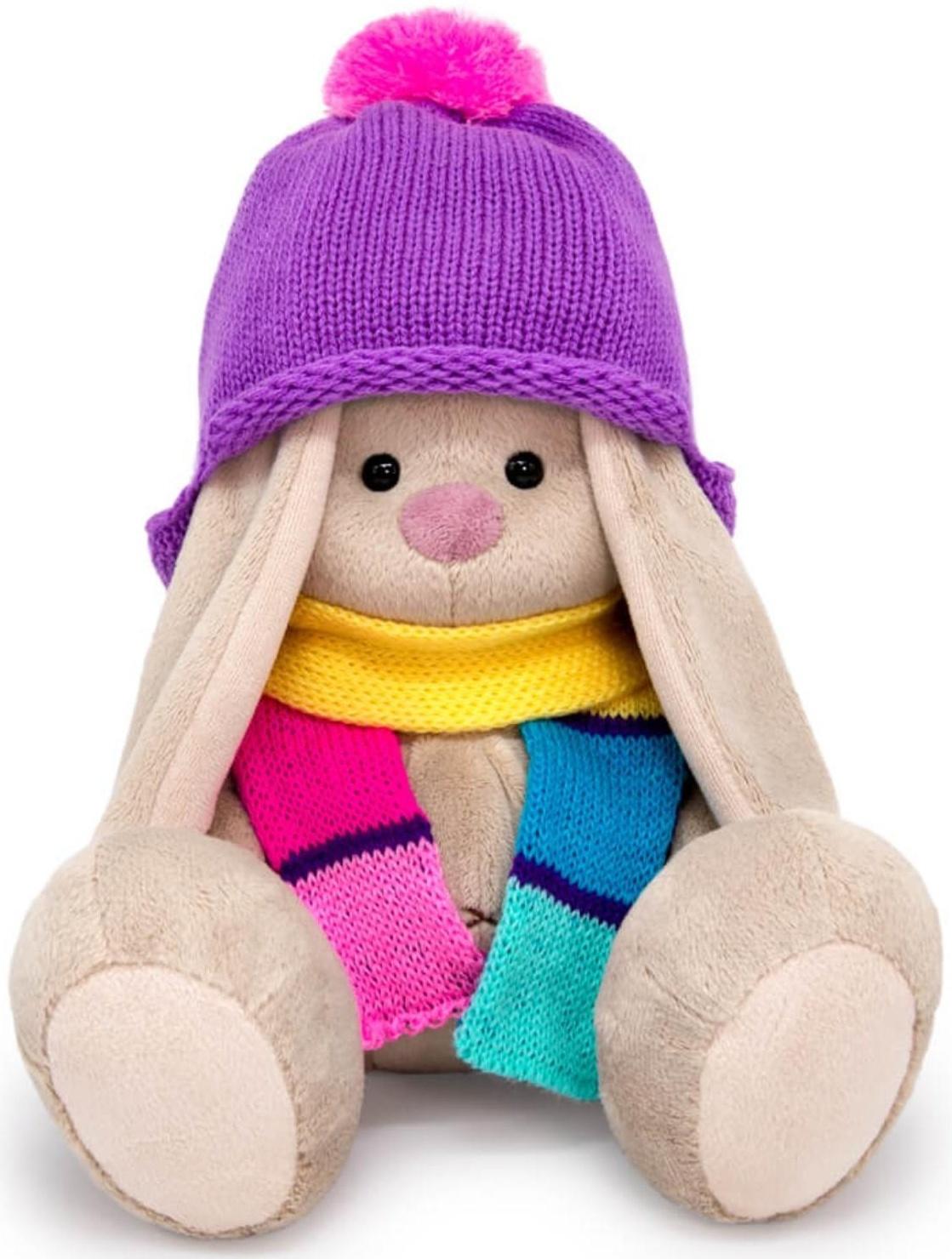 Мягкая игрушка «Зайка Ми в шапке и полосатом шарфе», 23 см