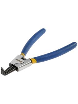 Съемник внешних стопорных колец ТУНДРА, изогнутые губки на разжим, 150 мм