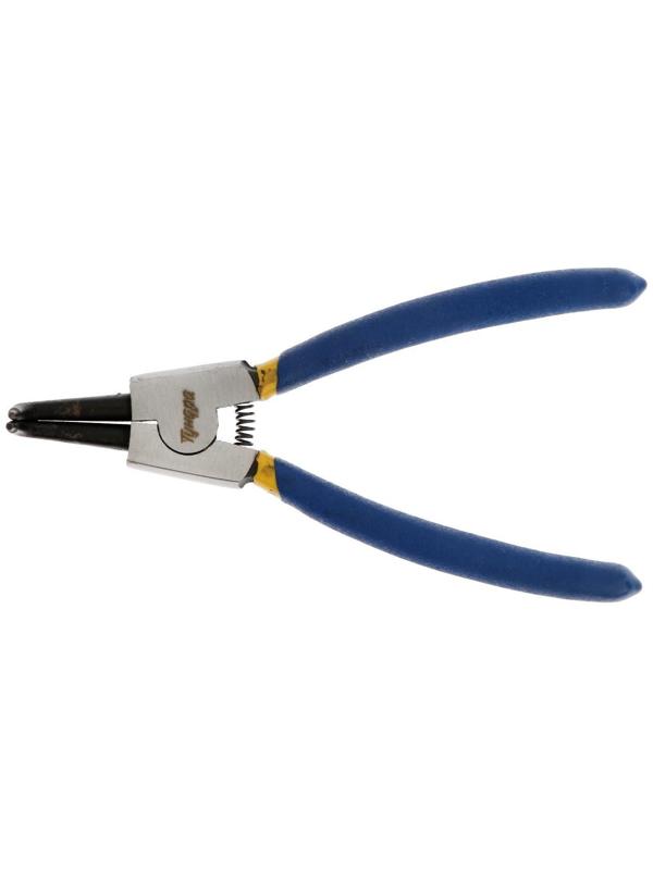 Съемник внешних стопорных колец ТУНДРА, изогнутые губки на разжим, 150 мм