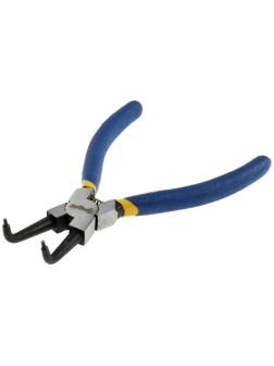 Съемник внутренних стопорных колец ТУНДРА, изогнутые губки на сжим, 150 мм