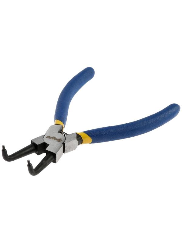 Съемник внутренних стопорных колец ТУНДРА, изогнутые губки на сжим, 150 мм